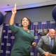 Ayanna Pressley, Boston City Councilwomen and House Democratic candidate, gives a victory speech at her primary night gathering after her opponent Mike Capuano conceded on September 4, 2018 in Boston, Massachusetts.